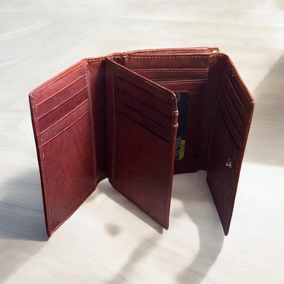 YL Genuine Brown Leather Tri-Fold Wallet GORPCORE 12 Card Slots Corpcore NEW - Picture 4 of 12